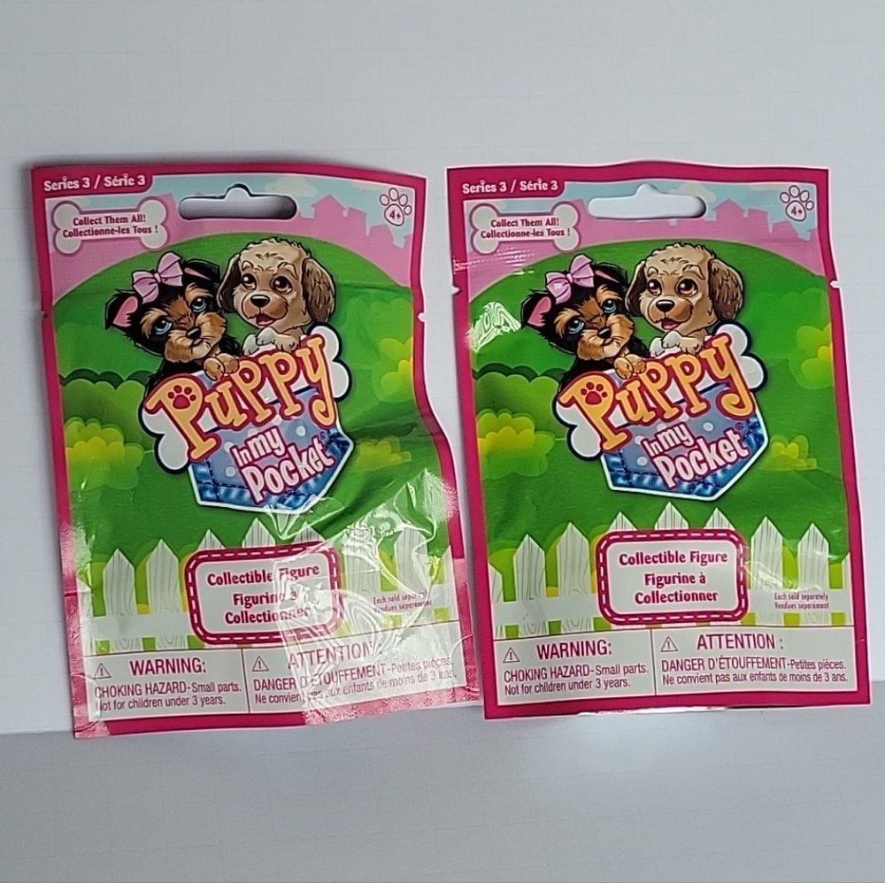Puppy in My Pocket Blind Bag Lot 2 Collectible Figure Sealed New Play Series 3